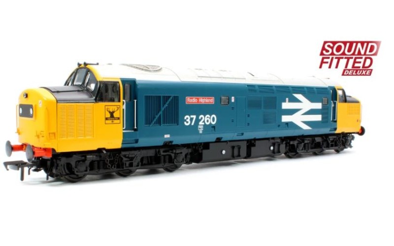 Bachmann 35-309SFX - Class 37/0 Centre Headcode 37260 'Radio Highland' BR Blue (Large Logo)